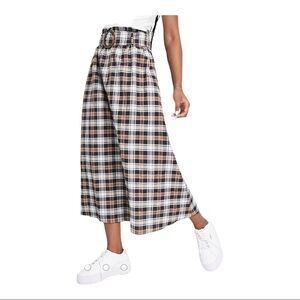 Asos DESIGN midi skirt with belt detail in check print